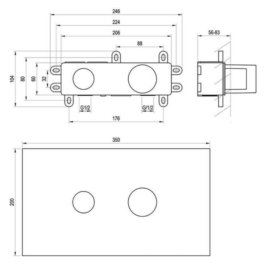 Ravak R-box 07B.50 R-box Basin alaptest a falba süllyesztett csaptelepekhez-2