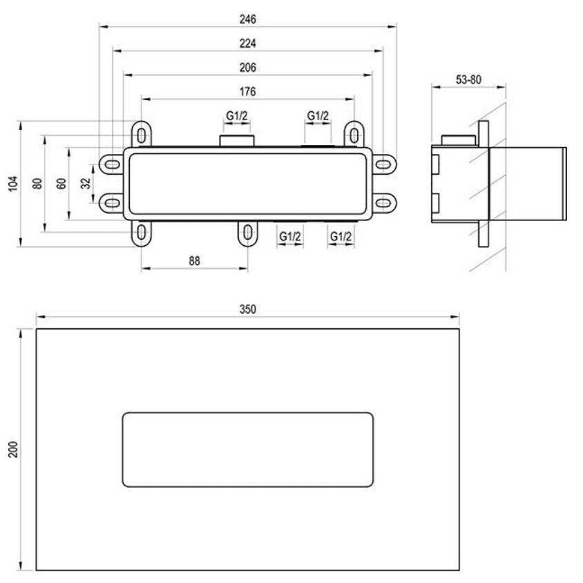 Ravak R - box 07D.50 R - box Horizontal alaptest a falba süllyesztett csaptelepekhez (X070233)
