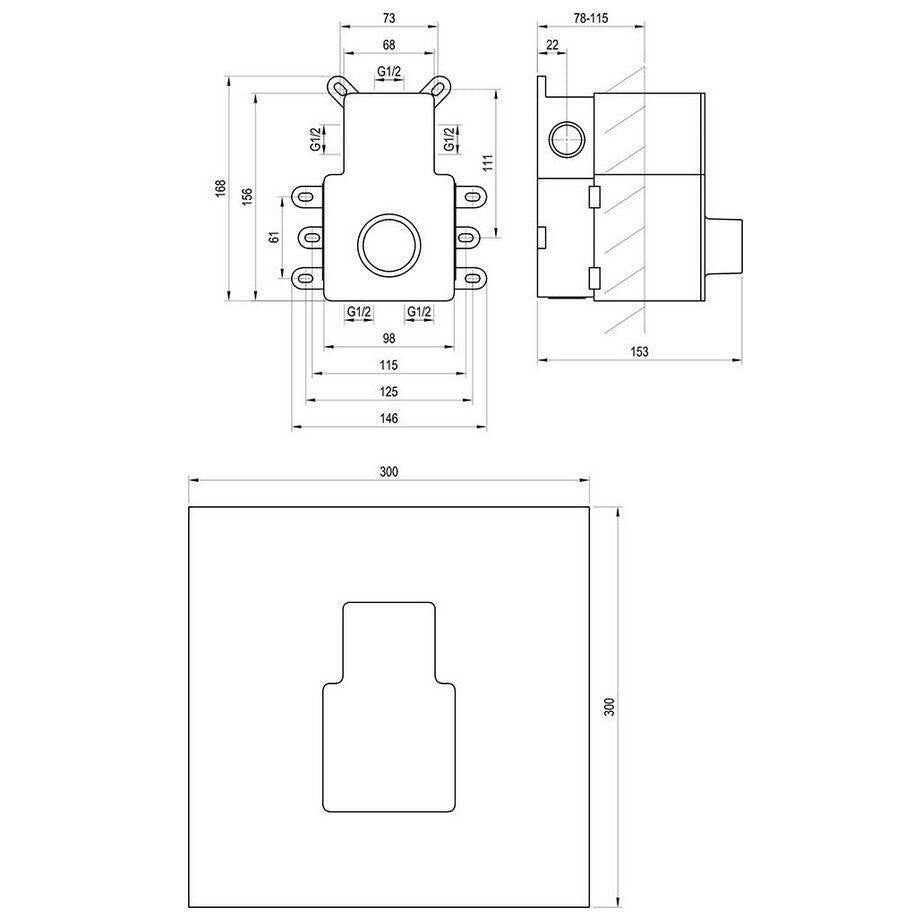 Ravak R - box 07F.50 R - box Vertical O2/O3 alaptest a falba süllyesztett csaptelepekhez (X070235)