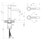 Ravak Espirit mosdócsaptelep 190 mm, álló, leeresztő nélkül, matt fekete-2