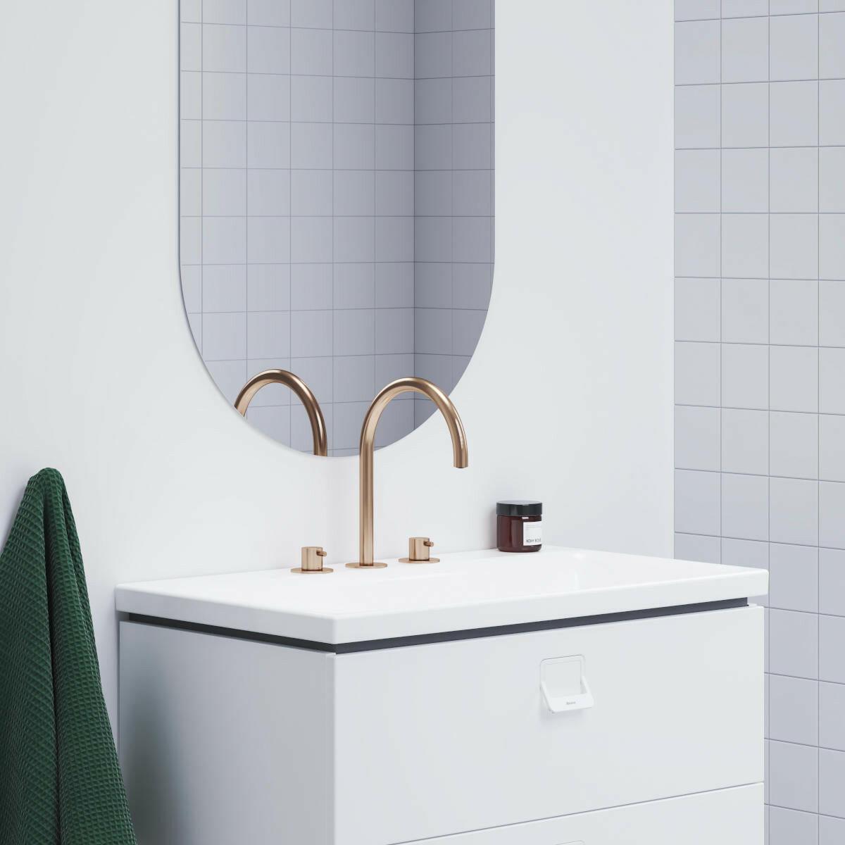 Ravak Espirit mosdócsaptelep, 3 furatos 270 mm, álló, leeresztő nélkül, rose gold (X070349)