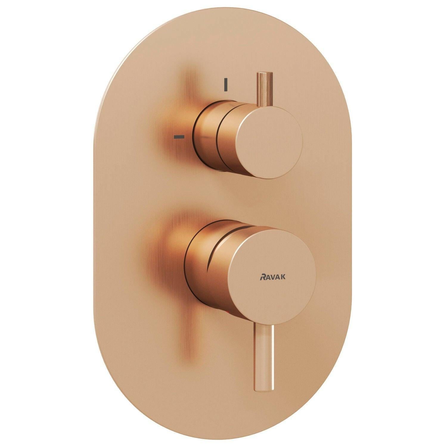 Ravak Espirit zuhanycsaptelep falba süllyesztett, kétutas, belső egység nélkül, rose gold (X070362)