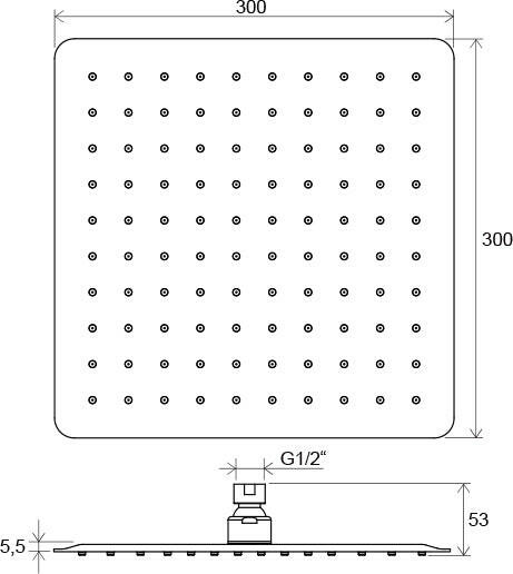 RAVAK Chrome Slim esőztető zuhanyfej 982.00 (X07P016)