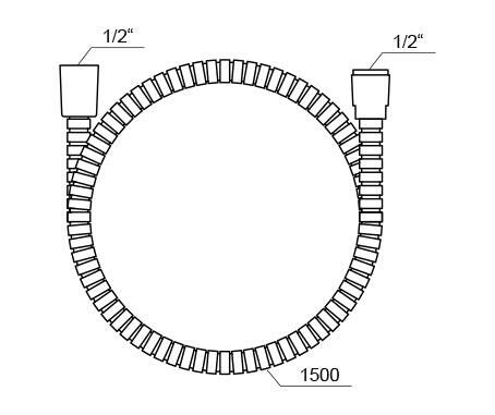 Ravak zuhanygégecső 150 cm műanyag borítással 912.50 ( X07P065 )