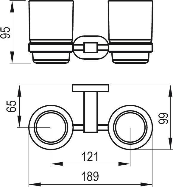 RAVAK Chrome pohártartó dupla üveg CR 220.00 (X07P189)