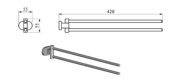 RAVAK Chrome törölközőtartó elfordítható CR 340.00 (X07P319)