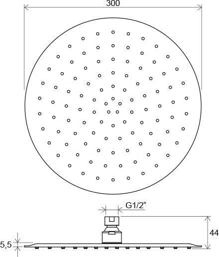 RAVAK Chrome esőztető zuhanyfej kerek 300 mm 984.00 (X07P336)