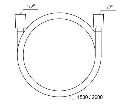Ravak zuhanygégecső silvershine plastic 150cm 914.0 (X07P338)