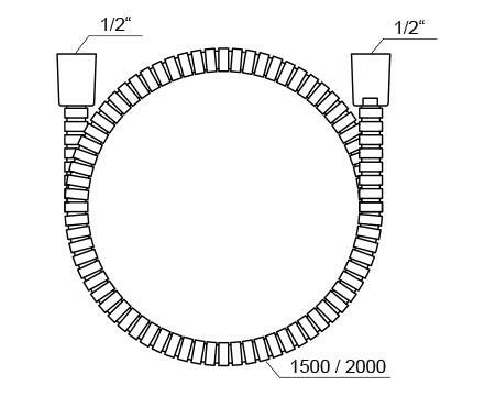 Ravak zuhanygégecső fém védőréteggel 200 cm 915.02 ( X07P341 )