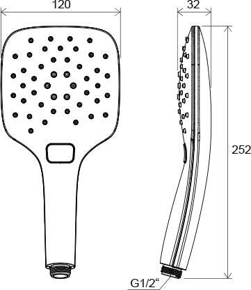 RAVAK zuhanyfej kézi Air 3 funkciós króm 120mm 958.00 ( X07P348 )