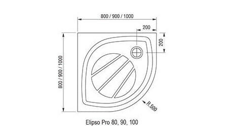 RAVAK Elipso Pro zuhanytálca 80x80 fehér ( XA234401010 )