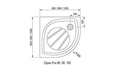 Ravak Elipso Pro zuhanytálca 90x90 fehér ( XA237701010 )