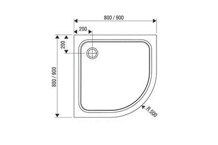 Ravak Elipso Pro zuhanytálca Chrome 90x90 fehér-2