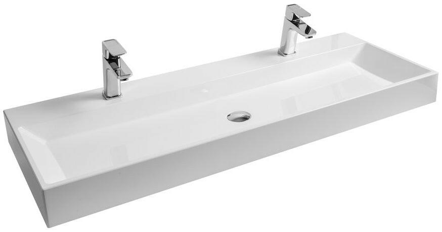 Ravak Natural mosdó 120x49 dupla fehér túlfolyó nélkül ( XJO01212000 )