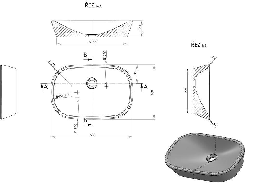 Ravak Ceramic mosdó 600 O fehér ( XJX01160001 )