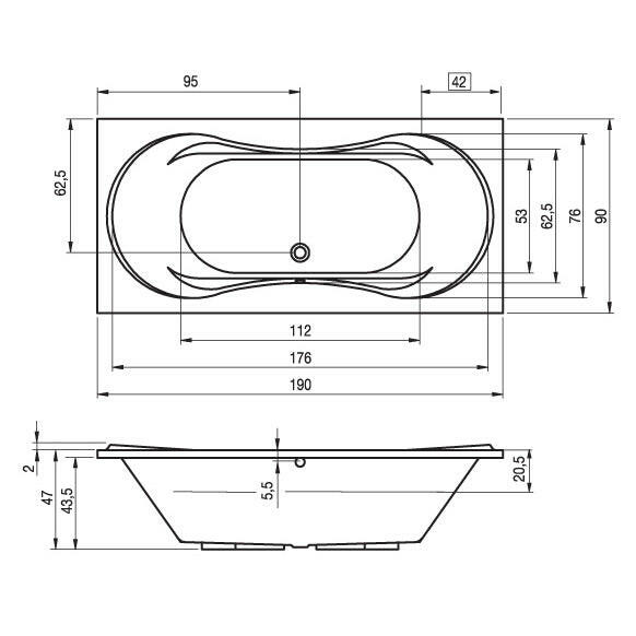 Riho Supreme fürdőkád 190x90 cm (BA5800500000000)-1