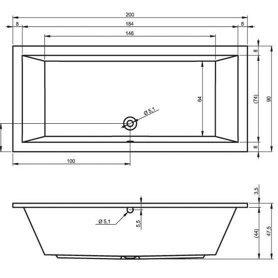 Riho Lusso fürdőkád 200x90 cm (BA6000500000000)-3