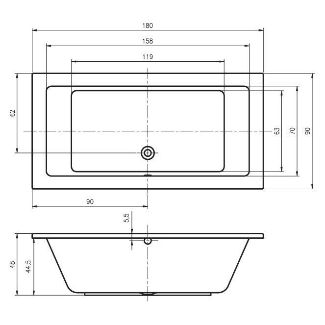 Riho Lusso fürdőkád 180x90 cm (BA7700500000000)-3