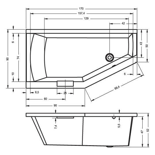 Riho Geta fürdőkád 170x90 cm jobbos (BA8800500000000)-2