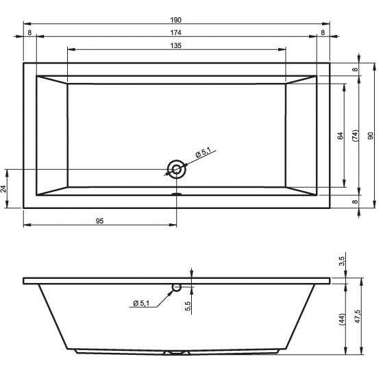 Riho Lusso fürdőkád 190x90 cm (BA9900500000000)-3