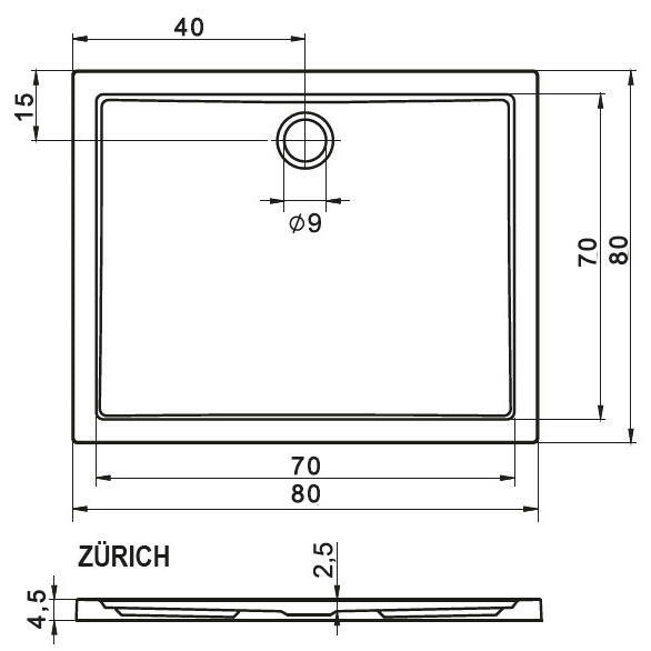 Riho Zürich zuhanytálca 80x80 cm szögletes 248 (DA5600500000000)-1