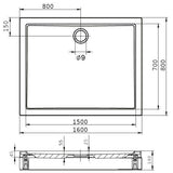 Riho Davos zuhanytálca 160x80 cm szögletes, lábbal, előlappal 269 (DA83005000000000)-1