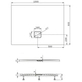 Riho Basel zuhanytálca 100x80 szögletes, szifonnal, fényes fekete, króm fedő 404 (DC141600000000S)-1