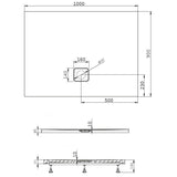 Riho Basel zuhanytálca 100x90 szögletes, szifonnal 414 (DC240050000000S)-1