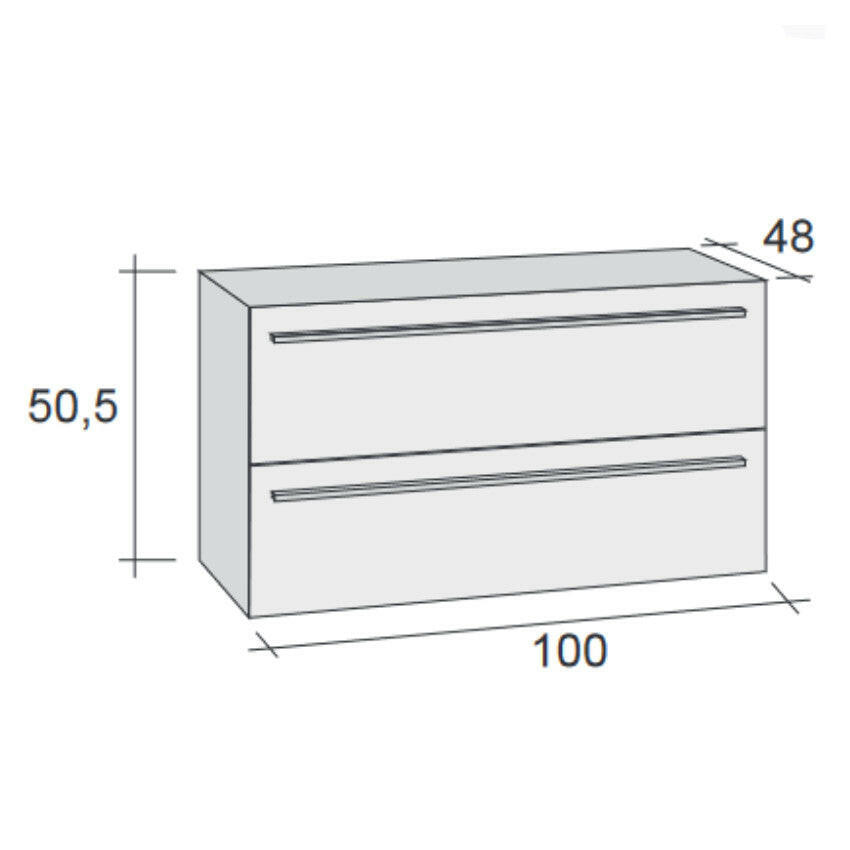 Riho Bologna/Broni mosdó alatti szekrény 100x48x50,5 cm vaníliatölgy (F1BO11007400DOV)-0