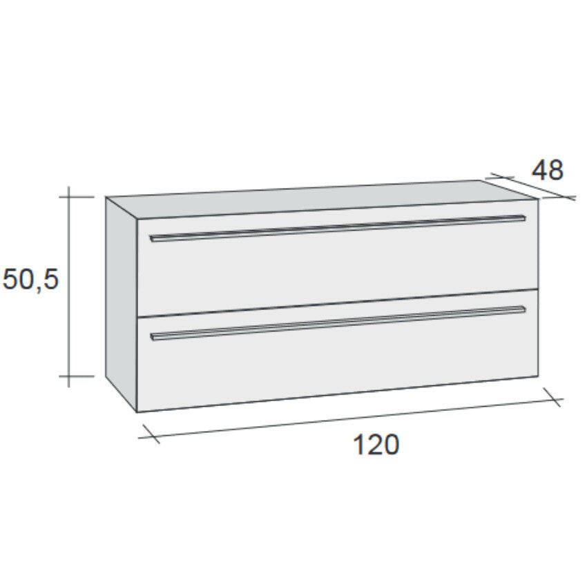 Riho Bologna/Broni mosdó alatti szekrény 120x48x50,5 cm vaníliatölgy (F1BO11207400DOV)-0