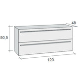 Riho Bologna/Broni mosdó alatti szekrény 120x48x50,5 cm magasfényű fekete (F1BO11207400R06)-0