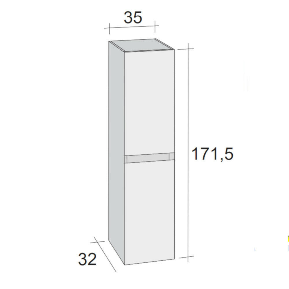 Riho Ardea magas szekrény 35x171,5x32 cm magasfényű fehér (F2AR21712014R01)-0