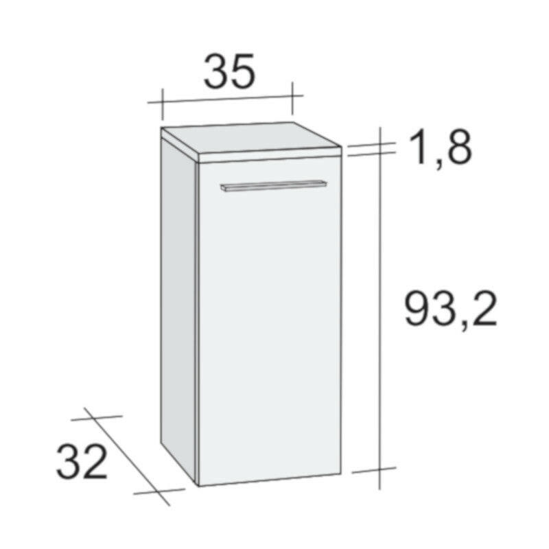 Riho Bellizzi/Belluno faliszekrény 35x95x32 cm balos, fehér (F2BL10962011D00)-0