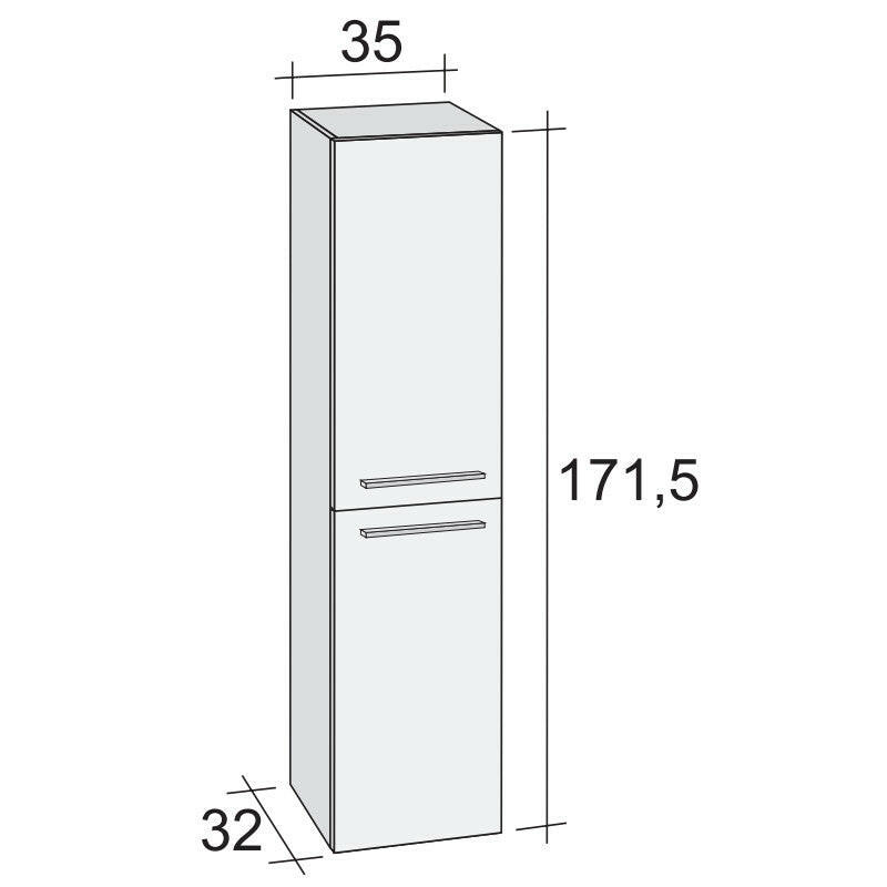 Riho Bellizzi/Belluno magas szekrény 35x171,5x32 cm balos, matt fehér (F2BL11712011Z01)-0