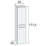 Riho Bellizzi/Belluno magas szekrény 35x171,5x32 cm balos, matt fekete (F2BL11712011Z06)-0