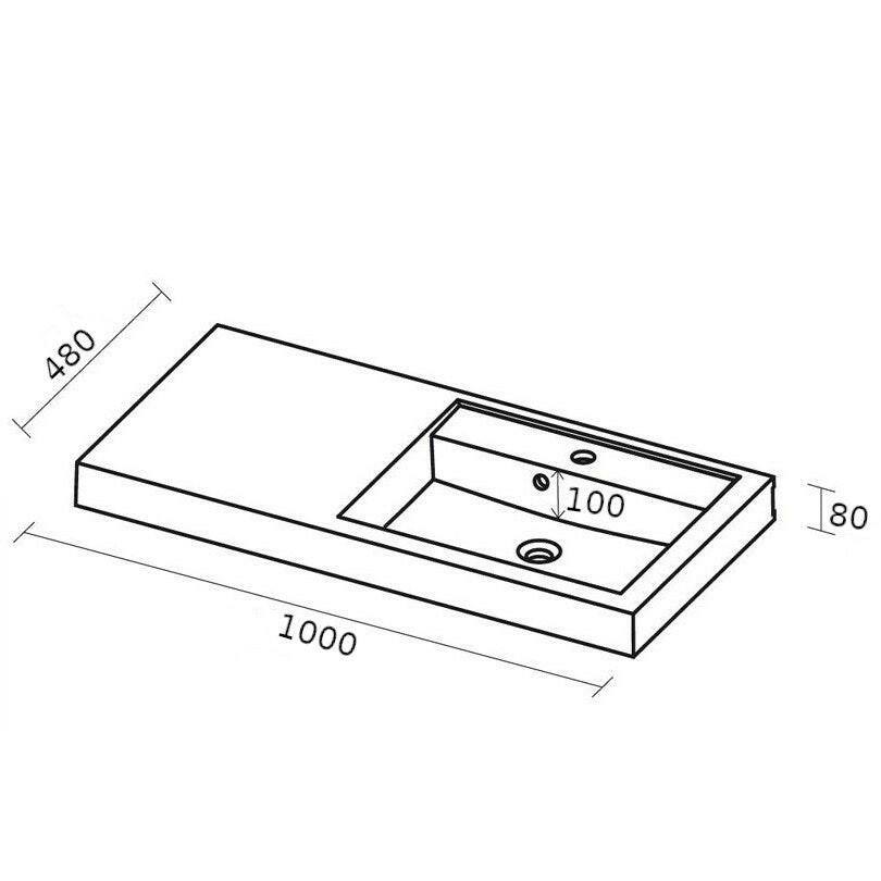 Riho Bologna mosdó 100x48 cm jobbos (F7BO1100481111)-2