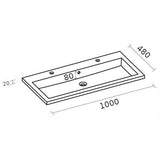 Riho Broni mosdó 100x48 cm egy medencés, két csaplyukkal (F7BR110048121)-1