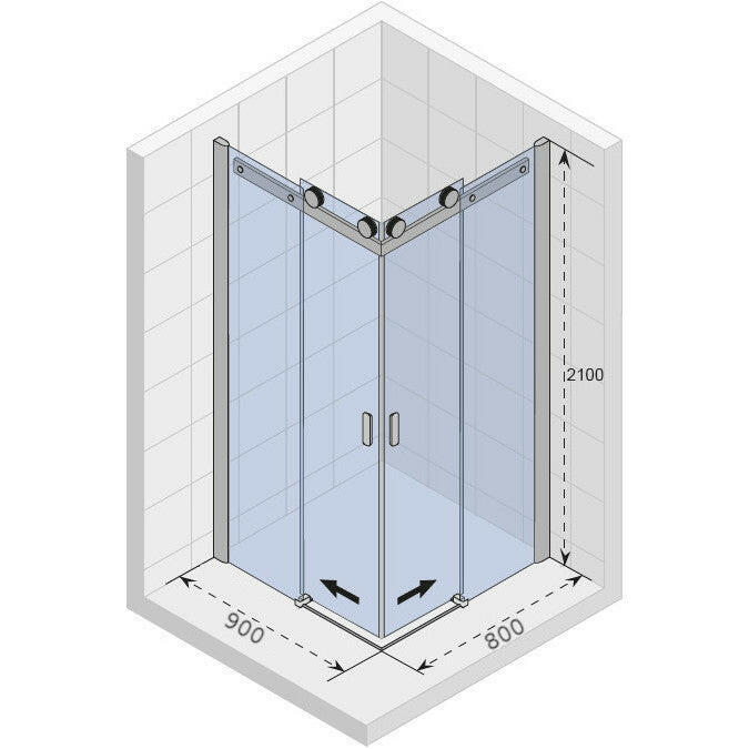 Riho Baltic B207 zuhanykabin 90x80 cm szögletes (GE1001700)-1