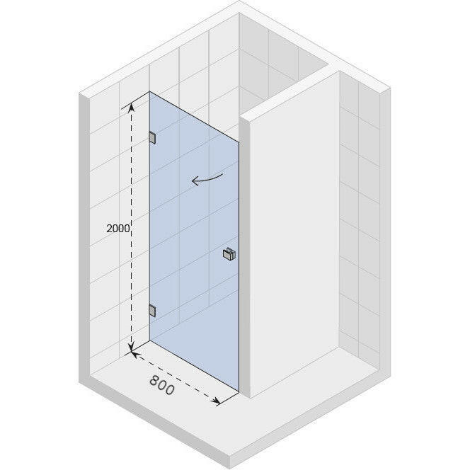 Riho Scandic Soft Q101 zuhanyajtó 80 cm balos (GQ0800201) - kifutó-1