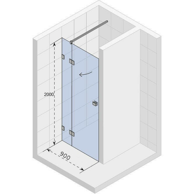 Riho Scandic M104 zuhanyajtó 90 cm balos (GX0050201) - kifutó-1