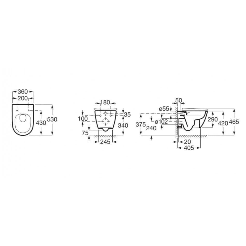 ROCA Ona Rimless fali wc, mélyöblítésű ( A346687000 )