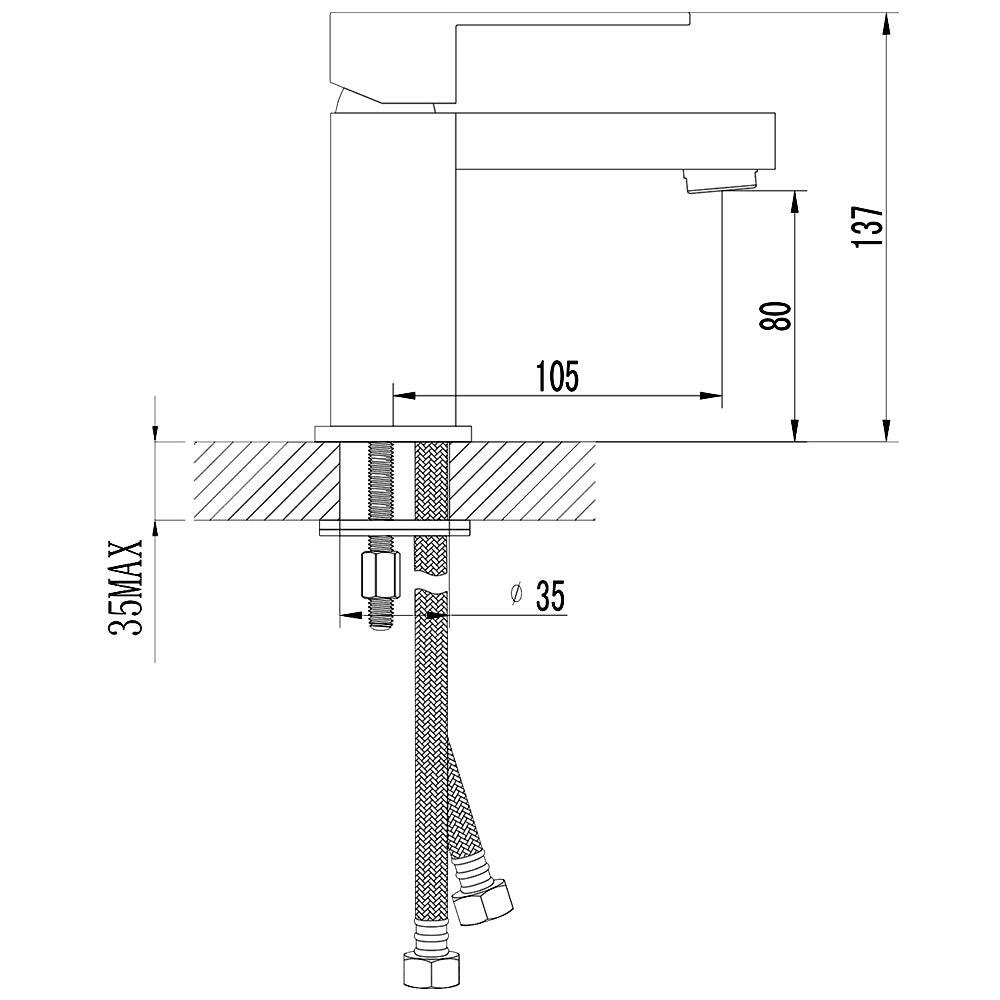 Sapho Latus mosdó csaptelep leeresztő nélkül magasság: 140 mm (1102 - 02)