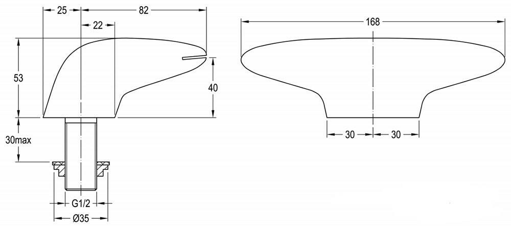Sapho kádbeömlő szélesség: 170 mm króm (48B100)