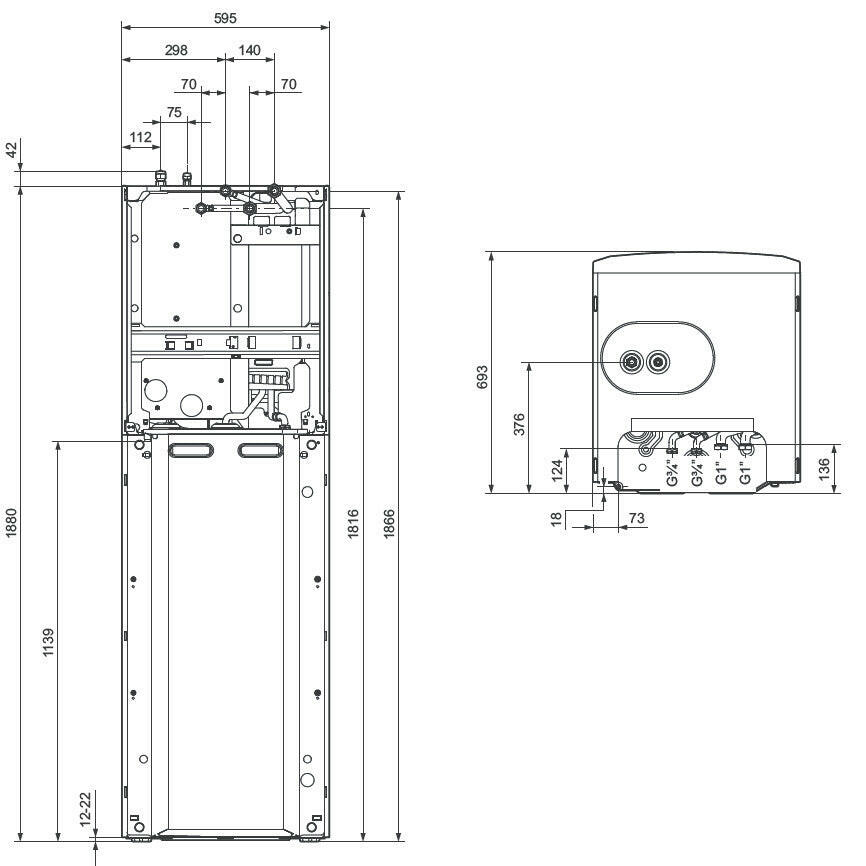 Saunier Duval HA 5-5 STB kompakt, tárolós beltéri egység HA 5-5 OS 230V készülékhez-2