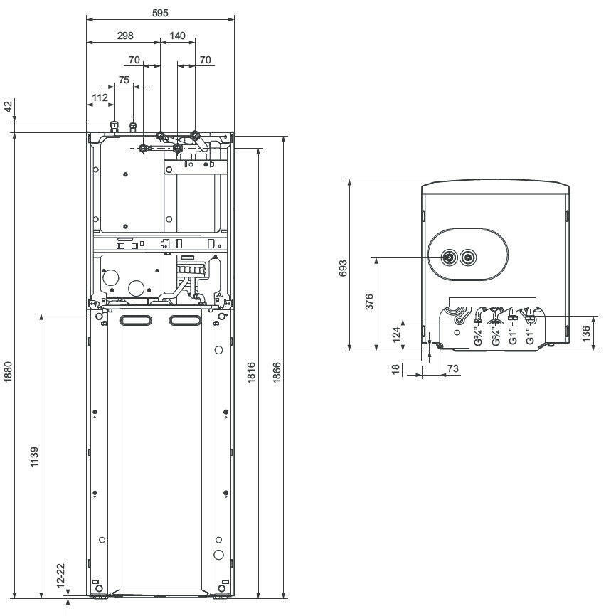 Saunier Duval HA 7-5 STB kompakt, tárolós beltéri egység HA 7-5 OS 230V készülékhez-2