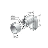 SAUNIER 60/100 PPs könyök 90°-2