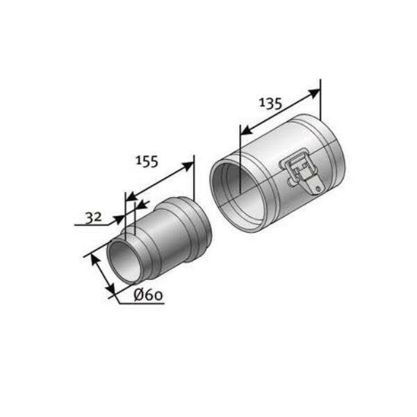 Saunier Duval 60/100 PPs ellenőrző idom, egyenes (0020267684)