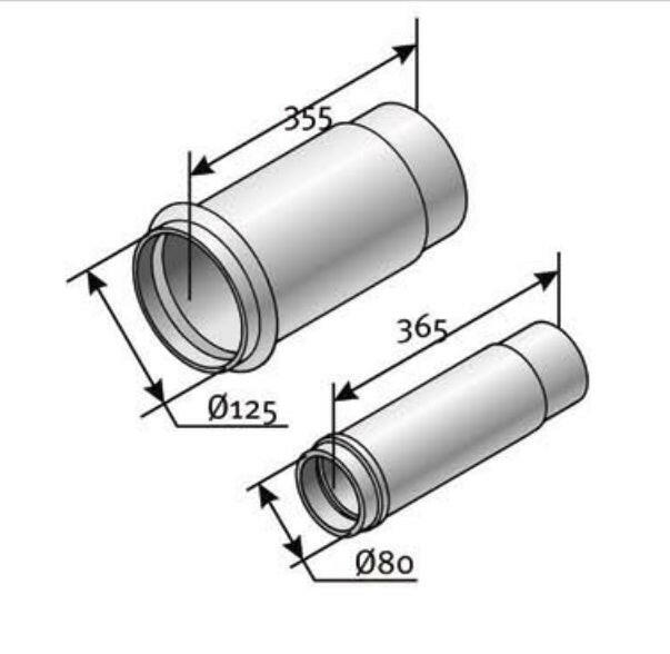 SAUNIER 80/125 ellenőrző egyenes idom (08510000)