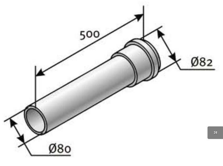 SAUNIER 80 cső 50cm*Megszűnt-0