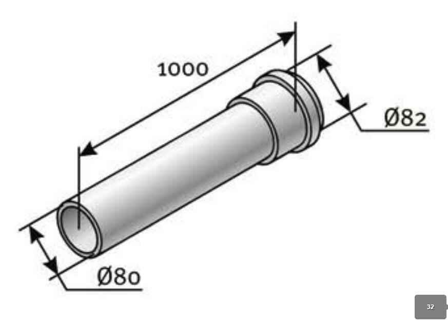 SAUNIER 80 cső 100cm (08511100)